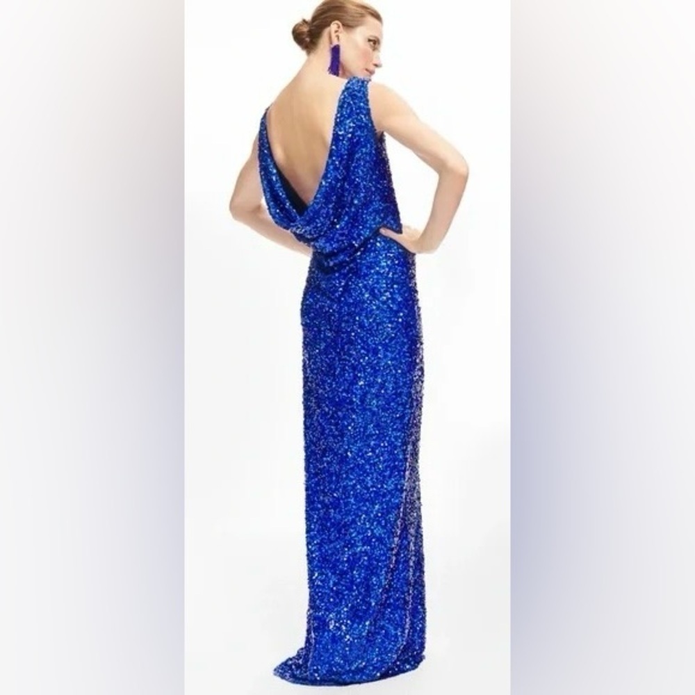 Sachin & Babi MARIAH GOWN NWT COWL BACK - in Blue - Picture 4 of 7